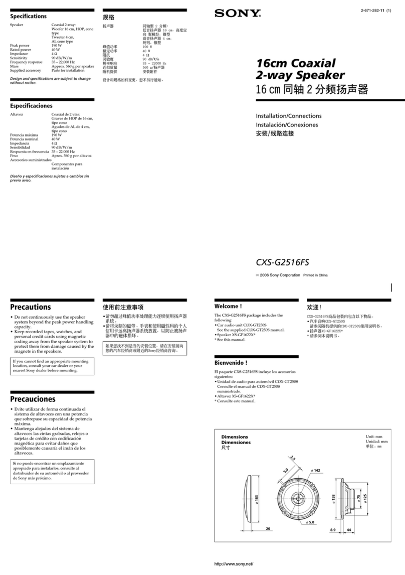 Sony CXS-G2516FS Installation/connections