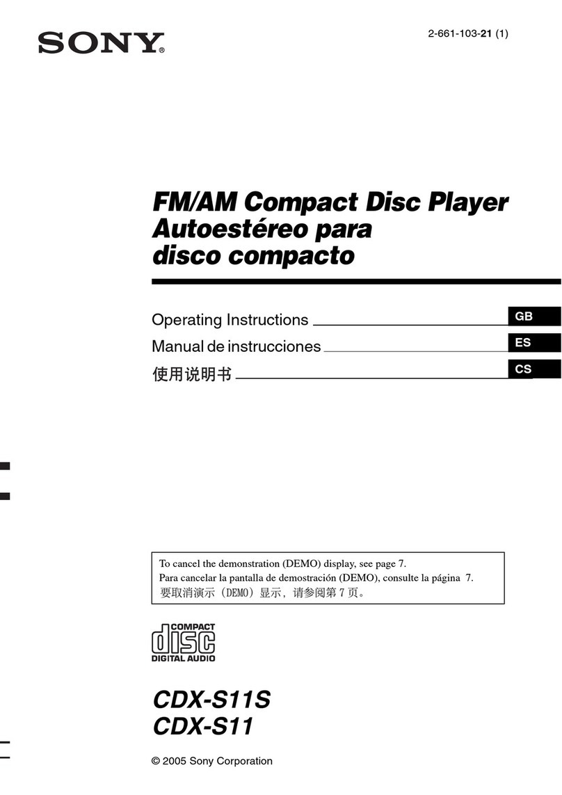 Sony CDX-S11 operating instructions