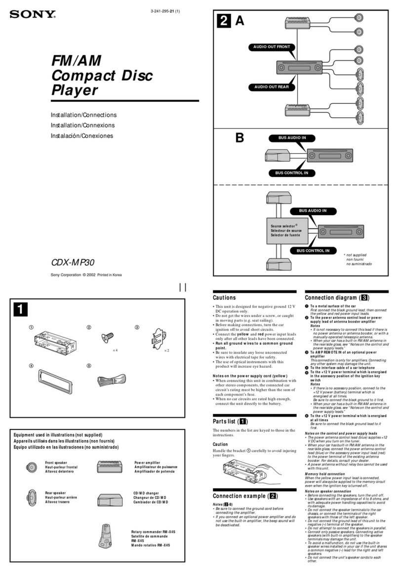 Sony CDX-MP30 Installation/connections