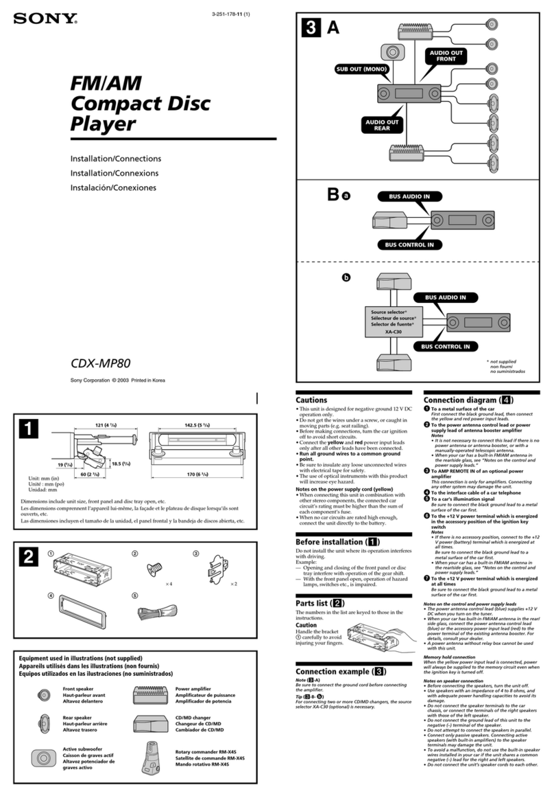 Sony CDX-MP80 Installation/connections