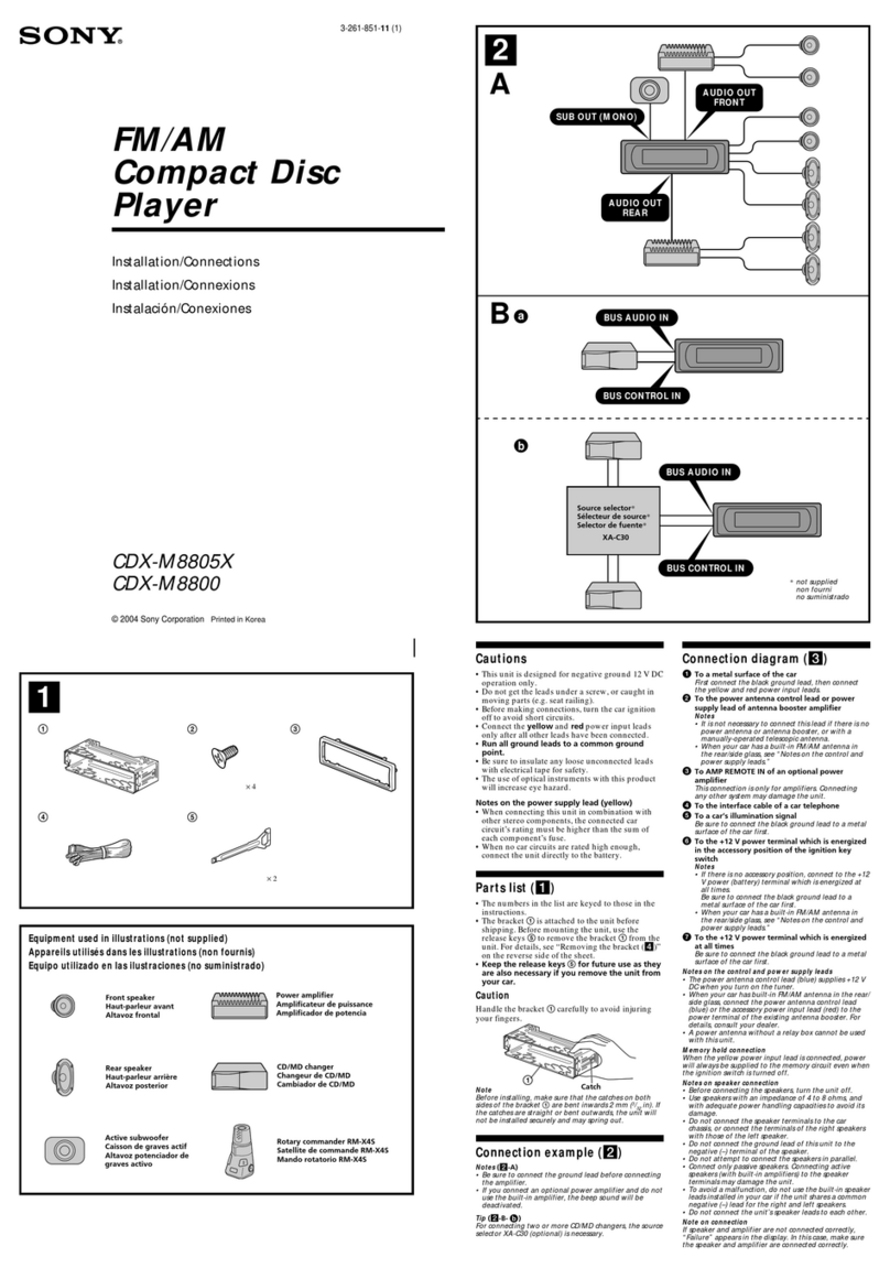 Sony CDX-M8800 - Fm/am Compact Disc Player Product guide