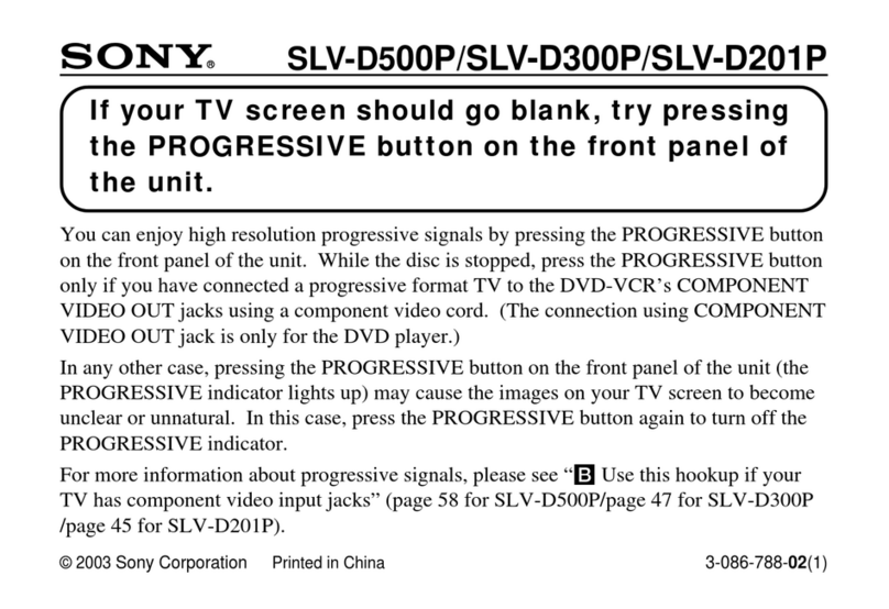 Sony SLV-D201P Operating Instructions  (primary... Product support bulletin
