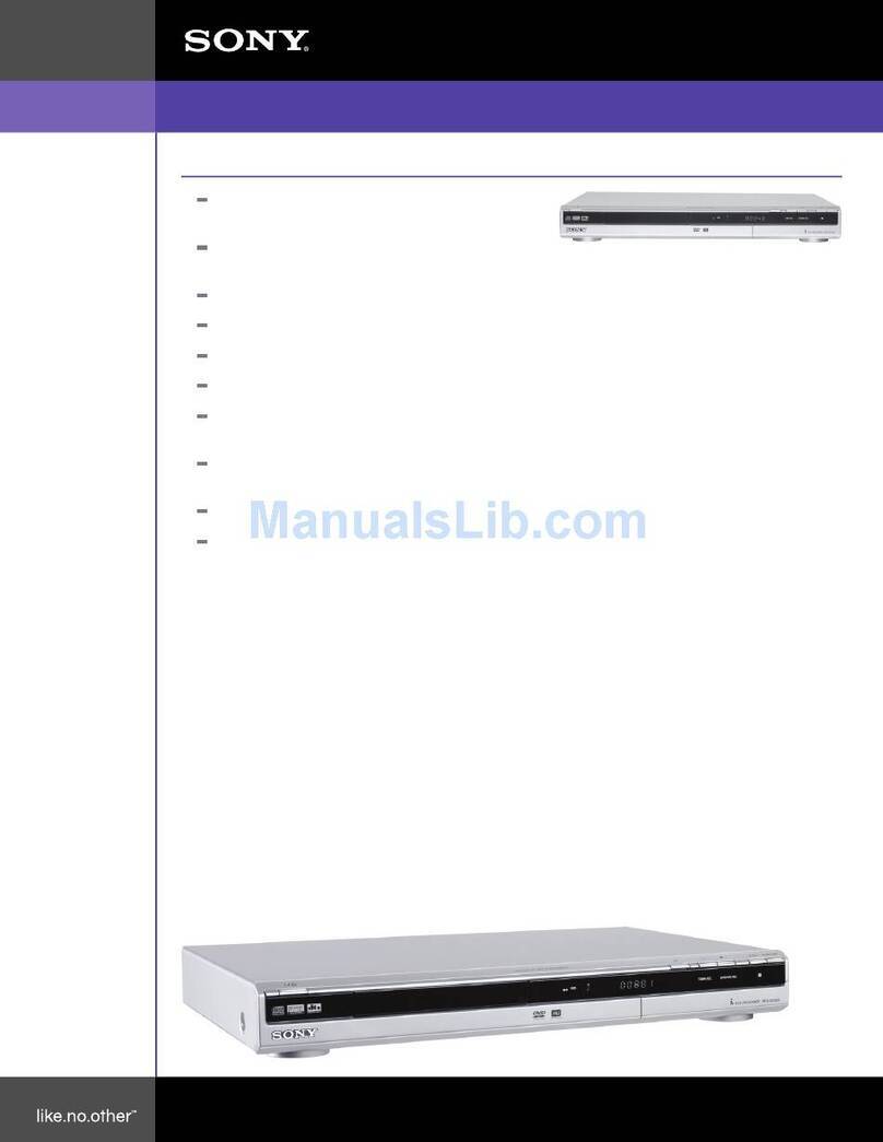 Sony RDR-GX330 - DVD Recorder With TV Tuner User manual