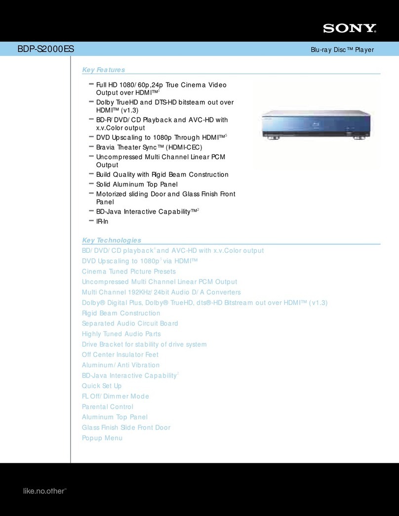 Sony BDPS2000ES - ES 1080p Blu-ray Disc Player User manual