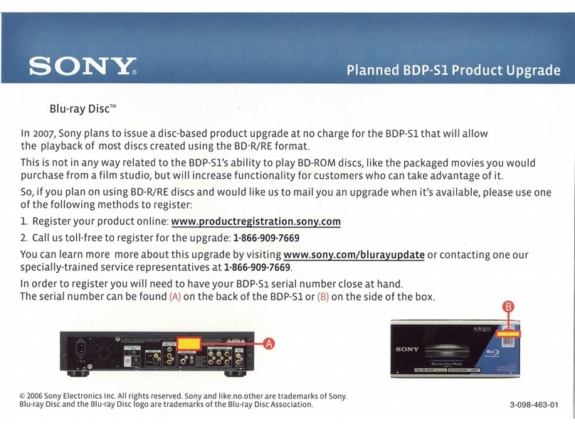 Sony BDP-S1 - Blu-ray Disc™ Player Technical manual