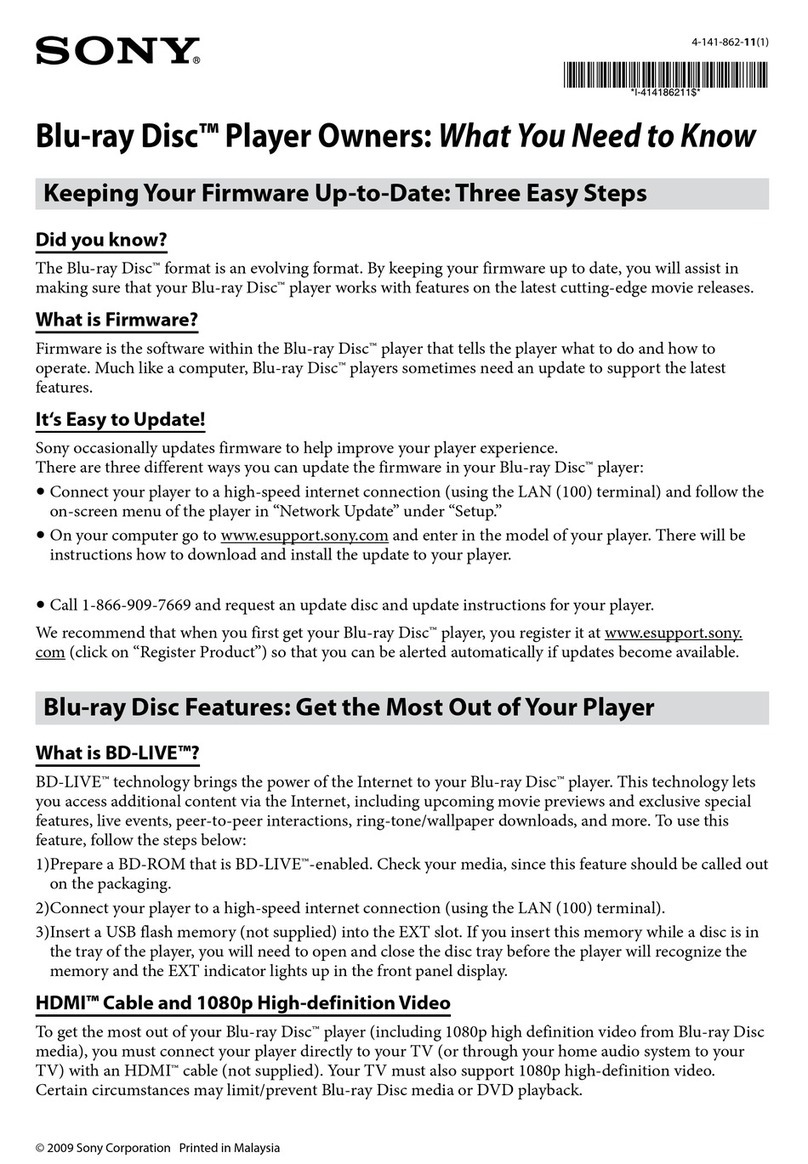 Sony BDP-BX2 supplementary guide