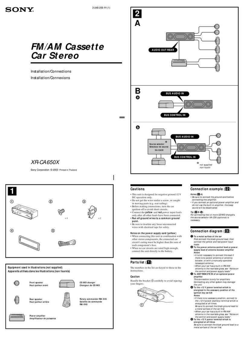 Sony XR-CA650X - Fm-am Cassette Car Stereo Product guide
