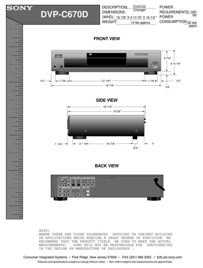 Sony DVP-C670D - Cd/dvd Player Dimensions