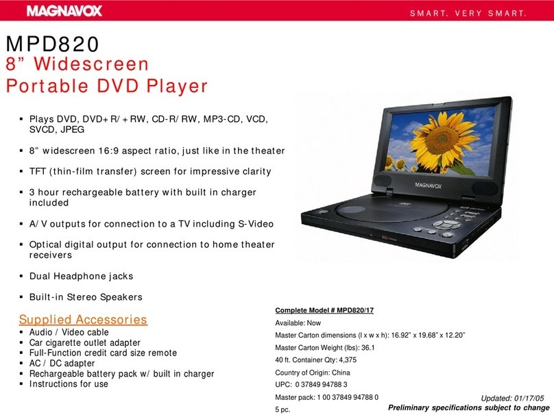 Magnavox MPD820 - DVD Player - 8 User manual
