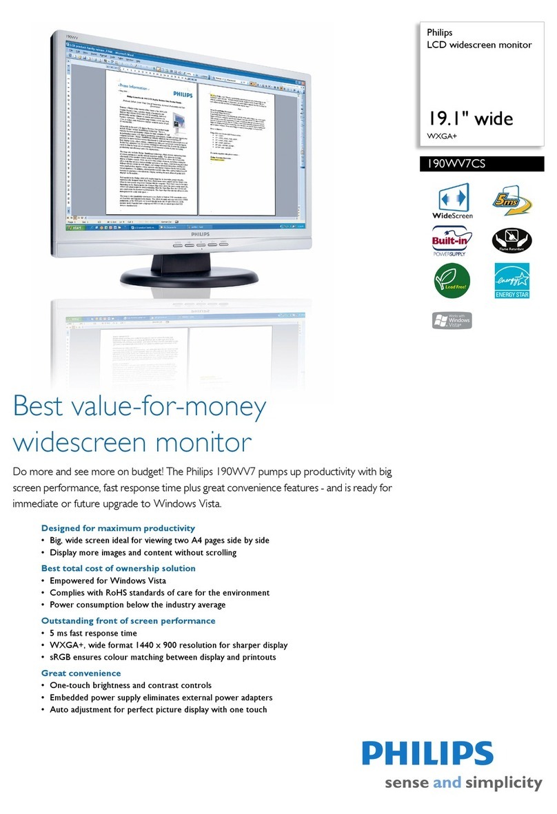 Philips 190WV7C User manual Philips 190WV7C User manual