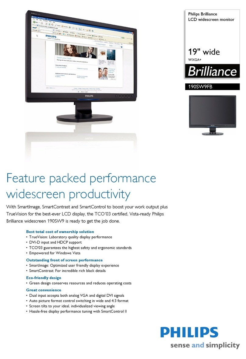 Philips Brilliance 190SW9FB User manual