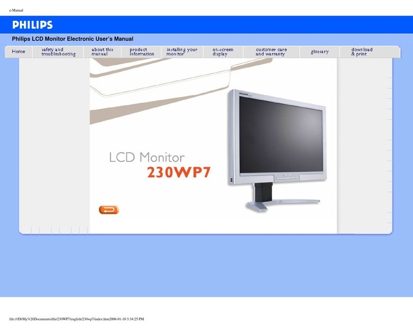 Philips Brilliance 230WP7NS User manual