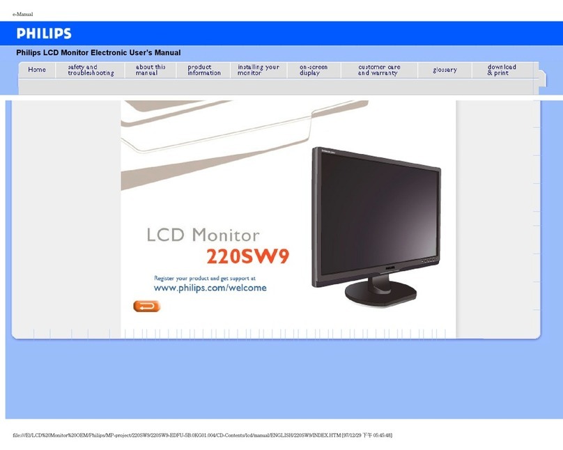 Philips Brilliance 220SW9FB User manual
