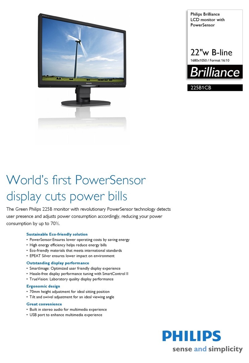 Philips 225B1CB - Brilliance - 22" LCD Monitor User manual