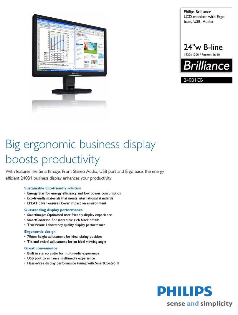 Philips 240B1CB - Brilliance - 24" LCD Monitor User manual