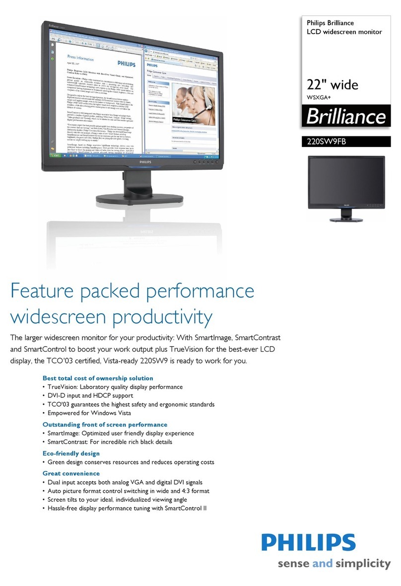 Philips Brilliance 220SW9FB User manual