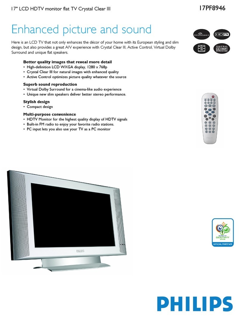 Philips 17-LCD HDTV MONITOR FLAT TV CRYSTAL CLEAR III... Specifications