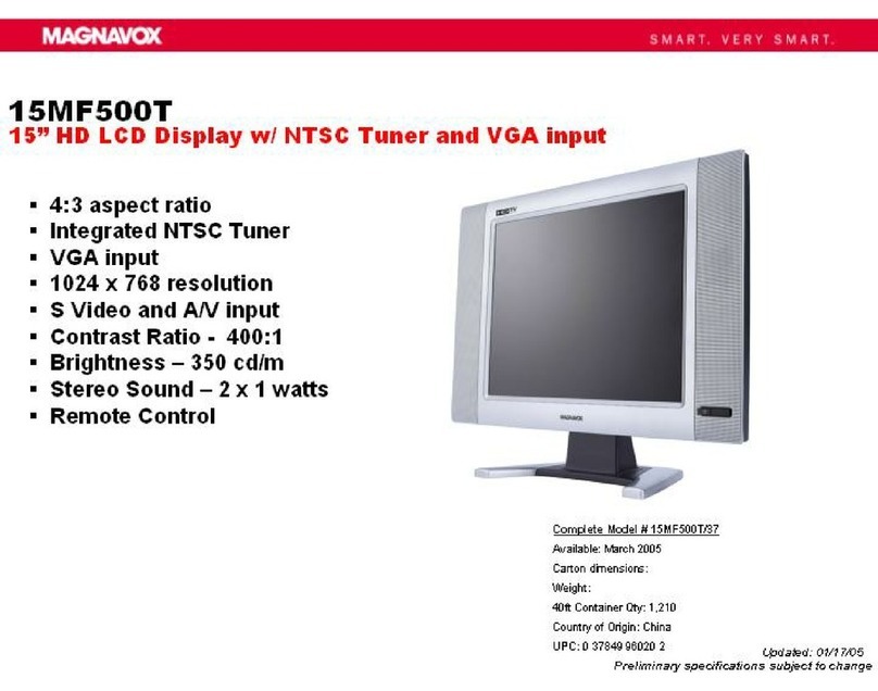 Magnavox 15MF500T - 15" Lcd Tv User manual