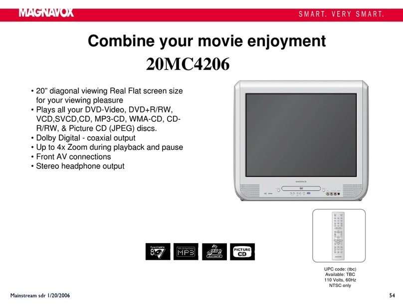 Magnavox 20MC4206 - Tv/dvd Combination Specifications
