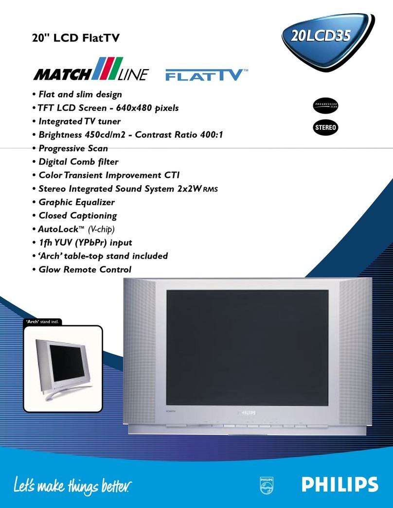 Philips 20-LCD TELEVISION 20LCD35 User manual