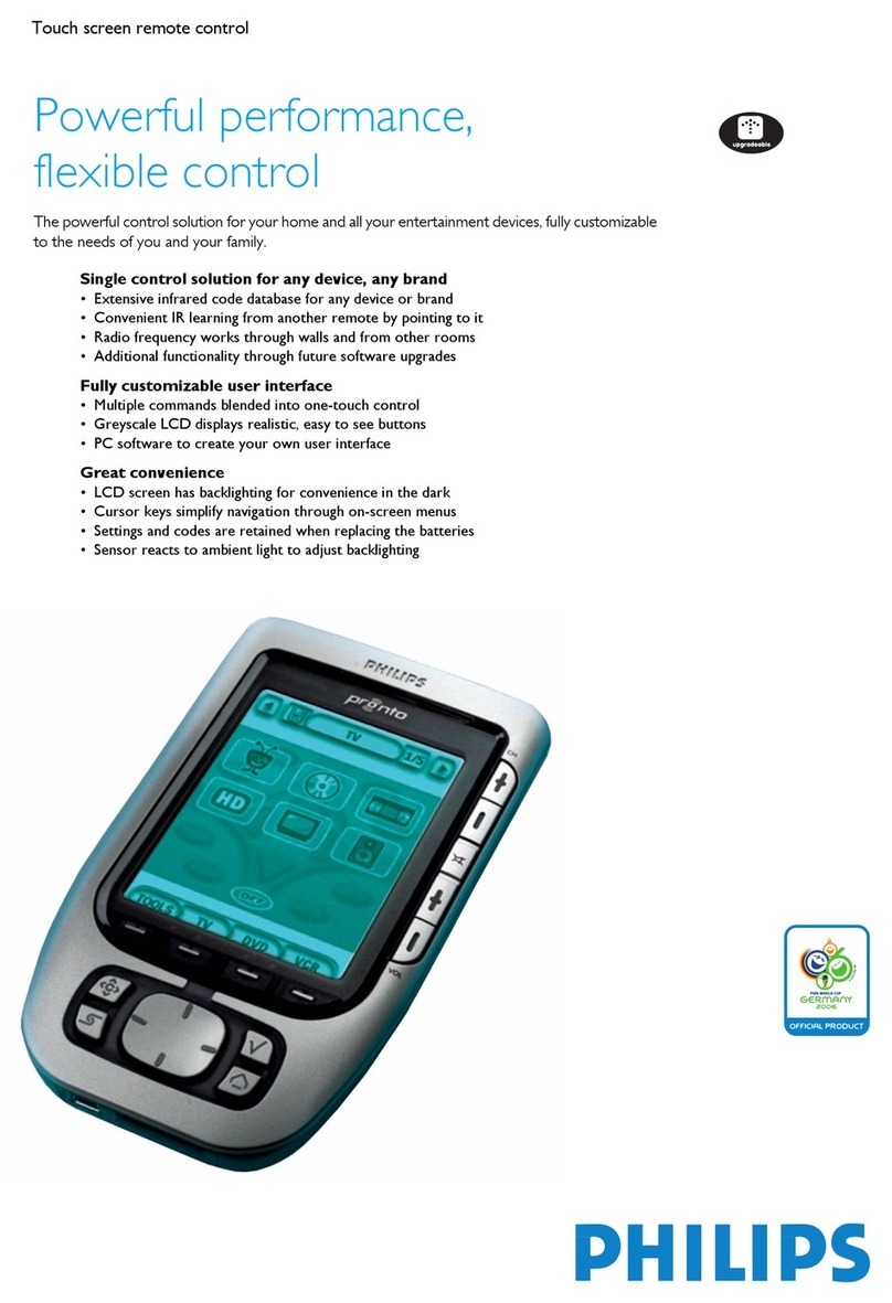 Philips Pronto TSU3000 Specifications