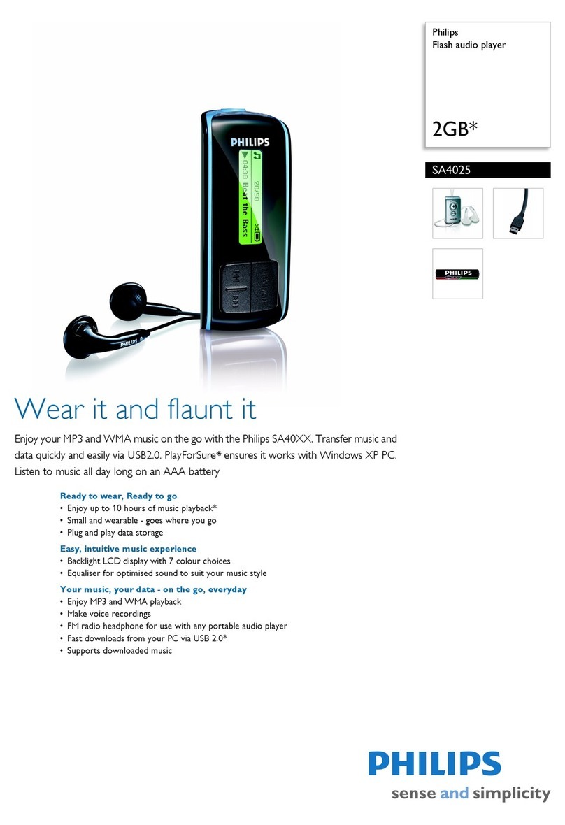 Philips SA4025 Specifications
