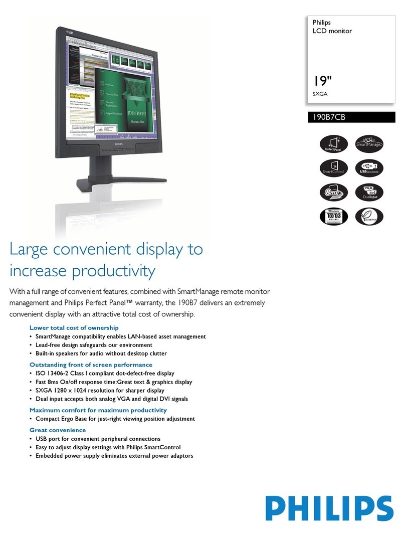 Philips 190B7CB - 19" LCD Monitor User manual