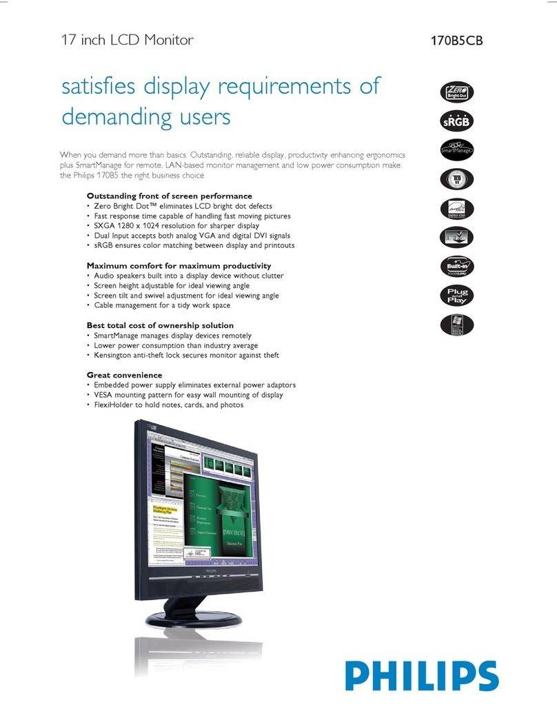 Philips 170B5CB - Brilliance - 17" LCD Monitor User manual