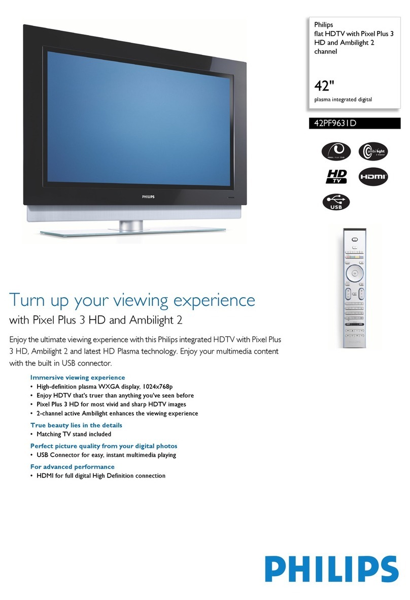 Philips 42PF9631D - 42" Plasma TV User manual