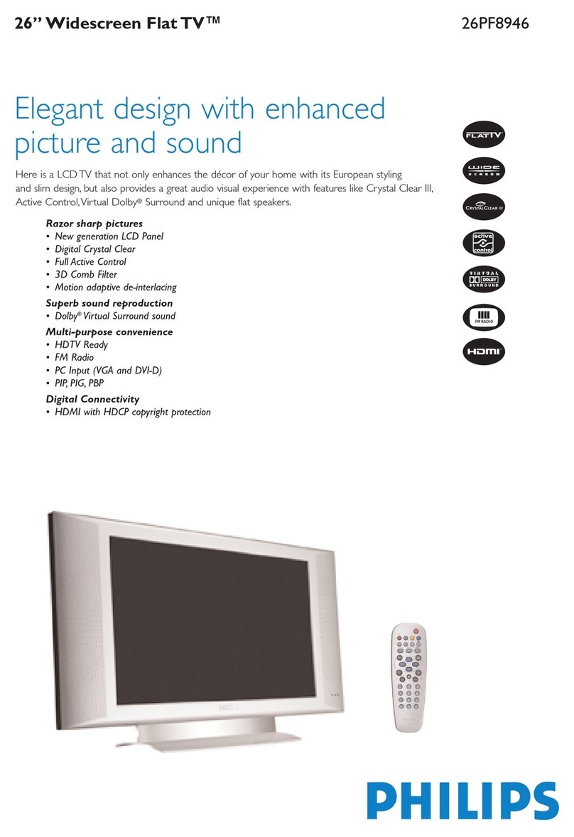 Philips 26-LCD HDTV MONITOR FLAT TV CRYSTAL CLEAR III... User manual