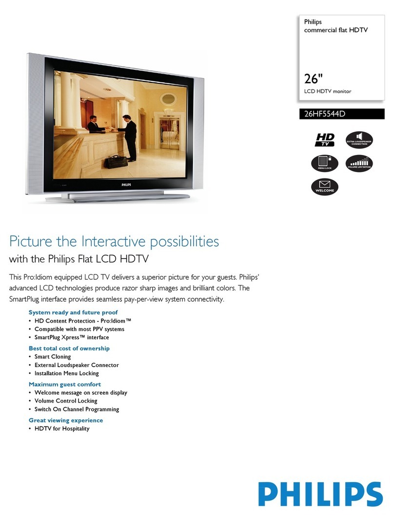 Philips 26-LCD HDTV MONITOR COMMERCIAL FLAT HDTV 26HF5544D - Hook Up... Specifications