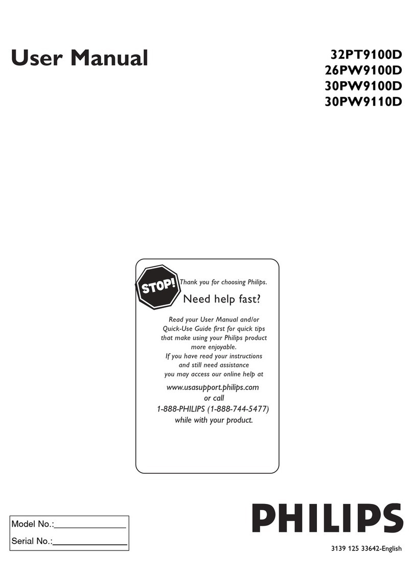Philips 26PW9100D - Hook Up Guide User manual Philips 26PW9100D - Hook Up Guide User manual