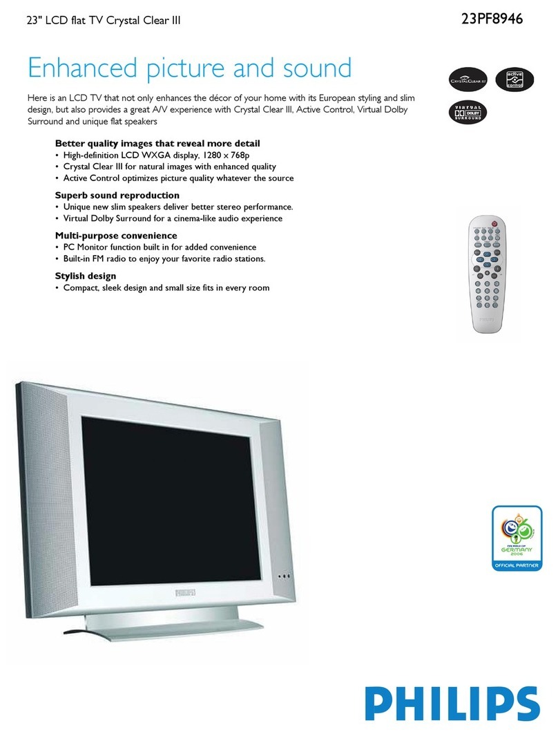Philips 23-LCD FLAT TV CRYSTAL CLEAR III 23PF8946 User manual