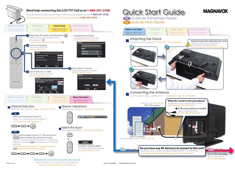 Magnavox 32MD359B - 32" LCD TV quick start guide