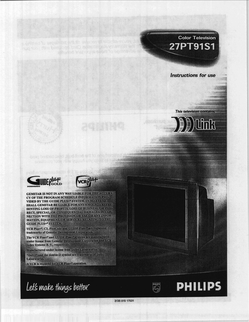 Philips 27 IN REAL FLAT TV 27PT91S User manual Philips 27 IN REAL FLAT TV 27PT91S User manual