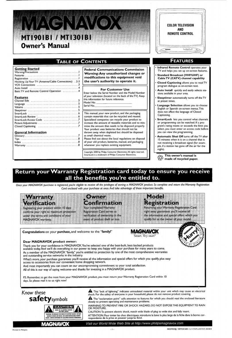 Magnavox MT1301B User manual