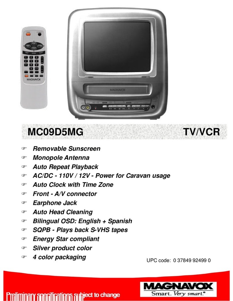 Magnavox MC09D5MG - 9" Tv/vcr Combination brochure