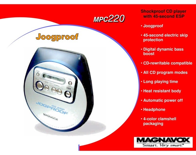 Magnavox MPC22017 - Portable Cd Player Owner's manual