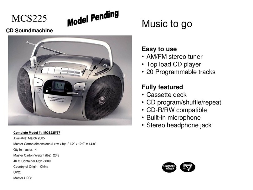 Magnavox MCS225 User manual