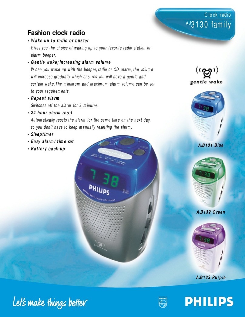 Philips GENTLE WAKE AJ 3130 Specifications
