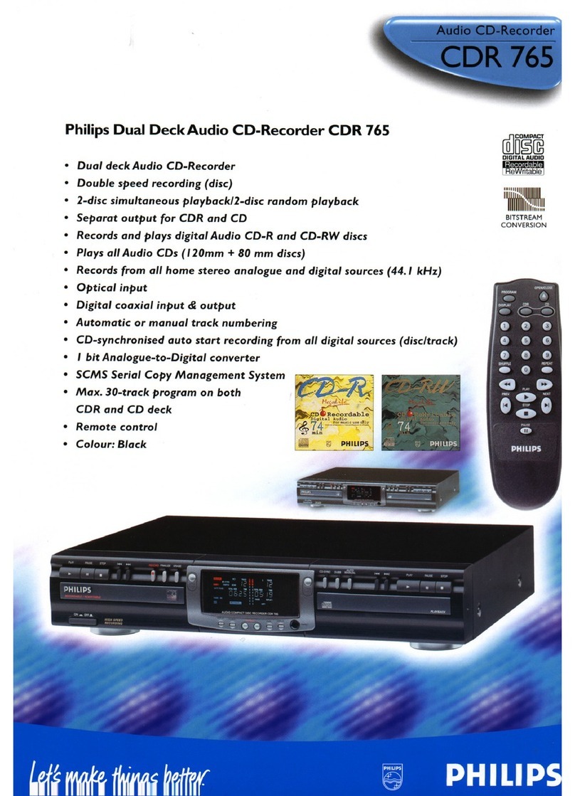 Philips CDR765BK99 Specifications
