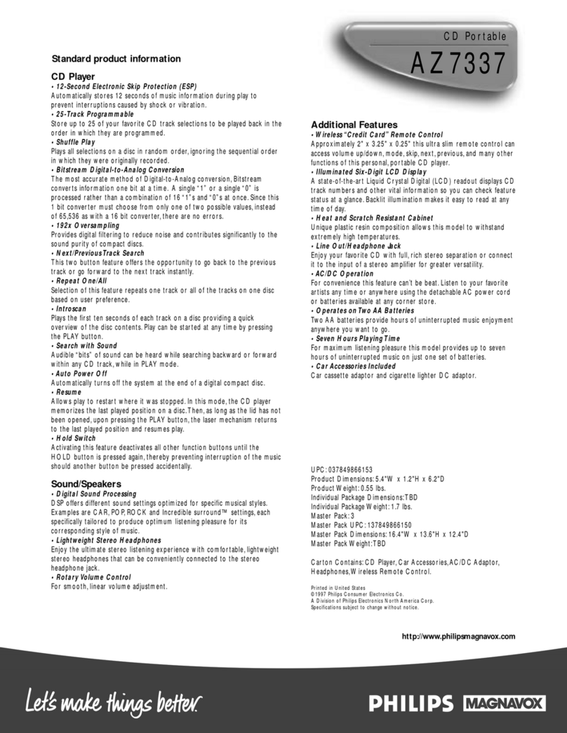 Philips Magnavox AZ 7337 User manual