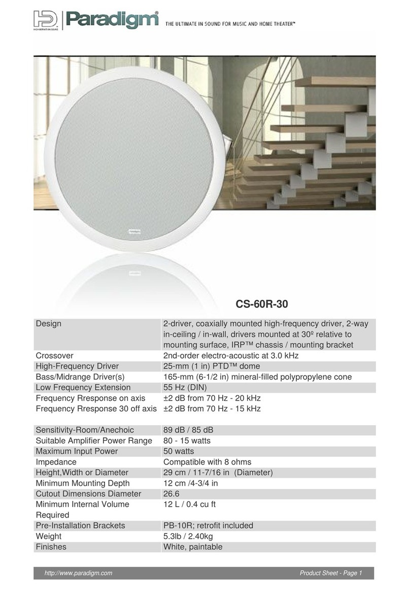 Paradigm CS-60R Dimensions