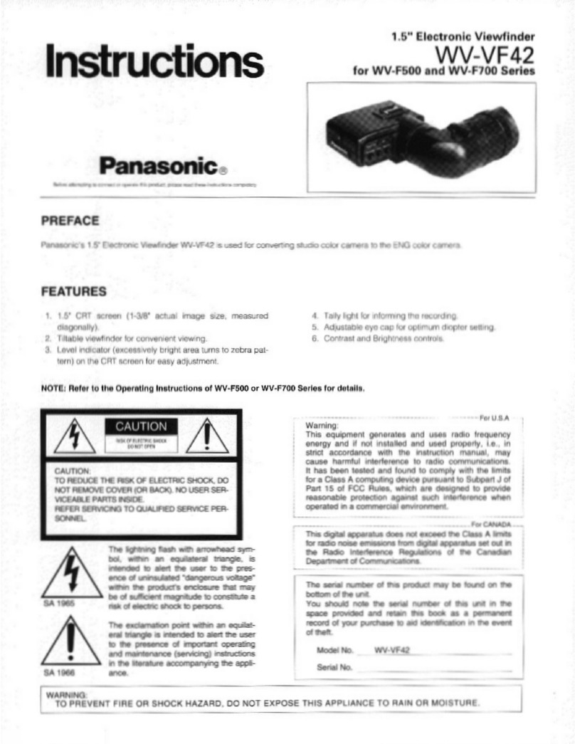 Panasonic WV-VF42 instructions