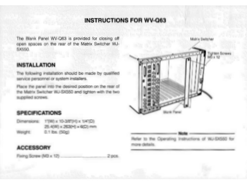 Panasonic WV-Q63 instructions