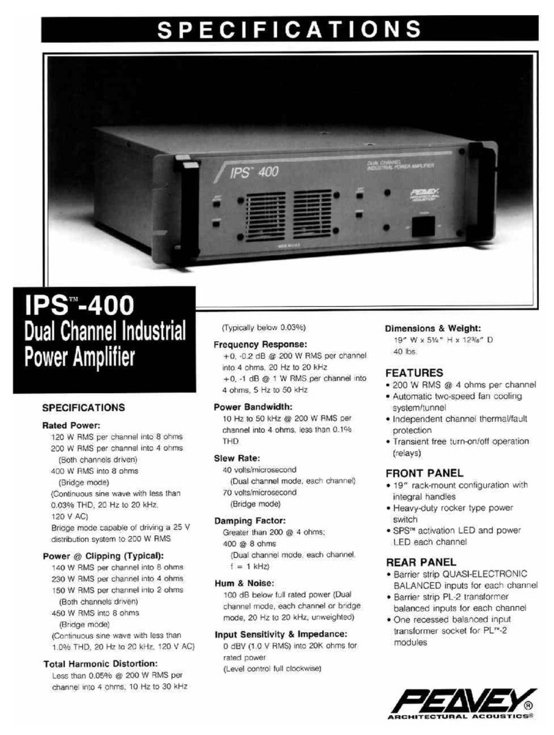 Peavey IPS 400 Specifications