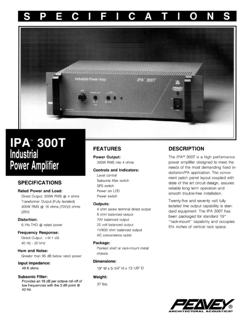 Peavey IPA 300T User manual Peavey IPA 300T User manual
