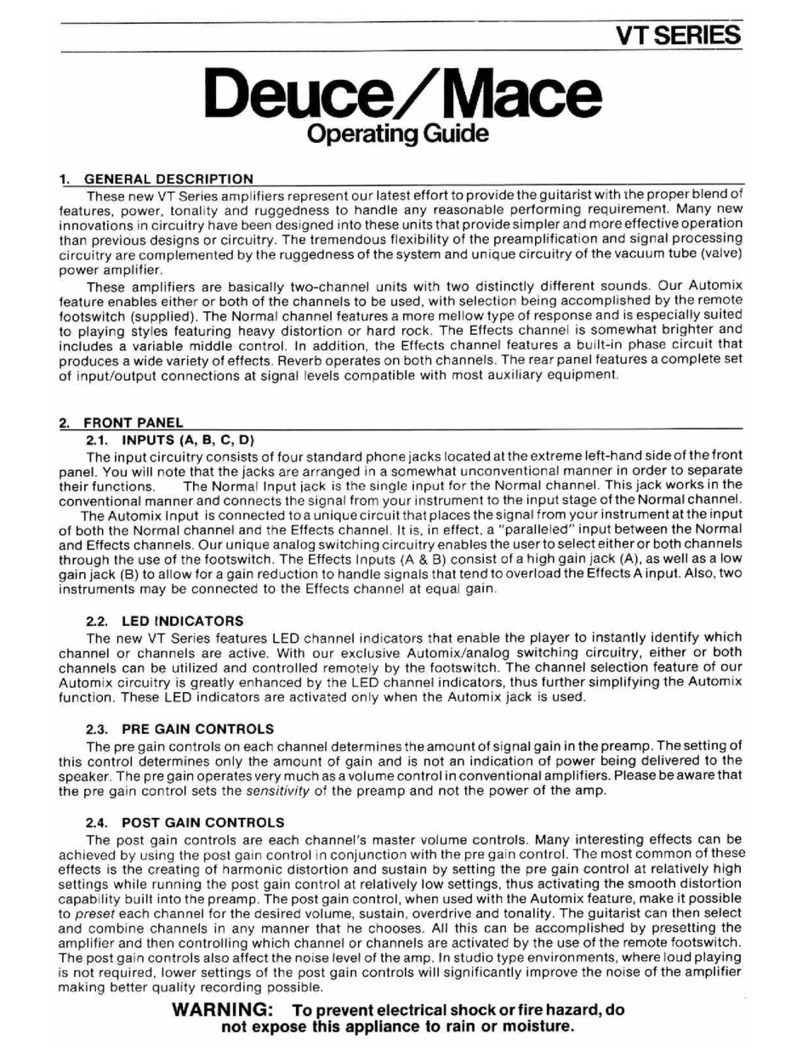 Peavey Deuce VT User manual