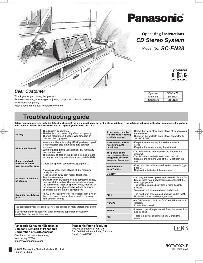Panasonic SC-EN28 troubleshooting guide