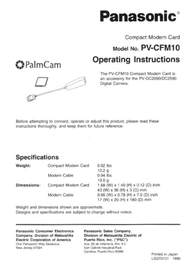 Panasonic PalmCam PV-CFM10 operating instructions